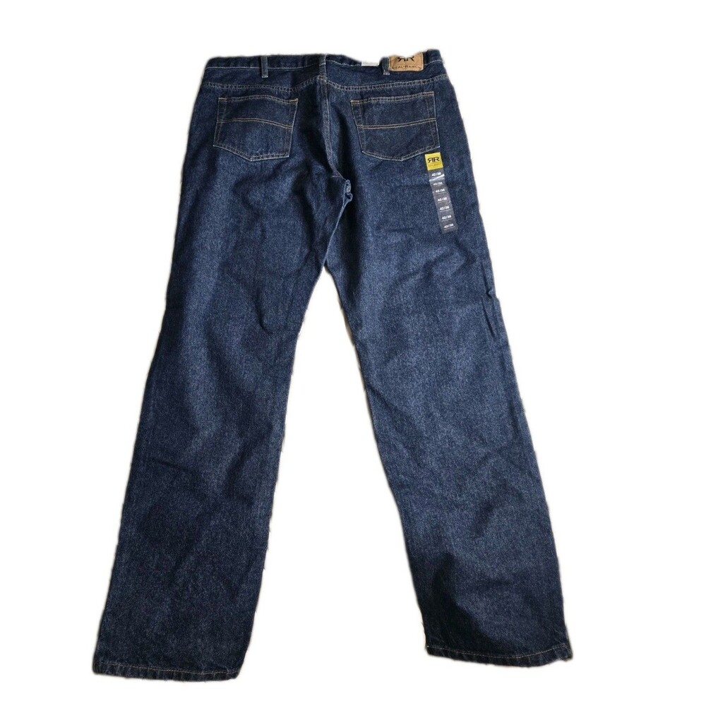 Real Ranch Wear Jeans Size 42x36 Blue Denim Regular Seat & Thigh Fits Over Boots